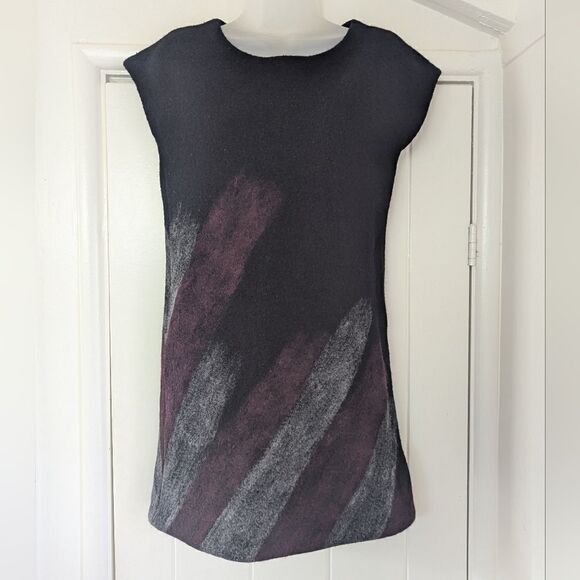 Vintage Dresses & Skirts - VTG Boiled Wool Dress Whimsigoth Fairy Grunge Witchy Dark Academia SM